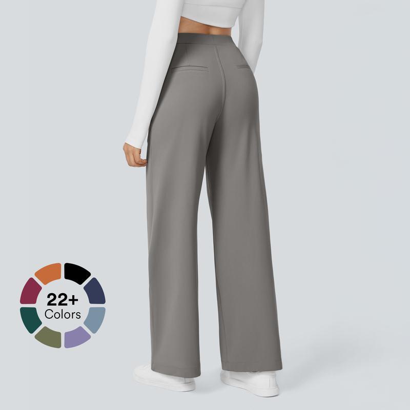 Halara Women's High Waisted Straight Leg Work Trousers with Side Pockets, Smart & Casual Look for Office and Beyond, Lightweight & Elegant, Minimalist Comfort Basic Womenswear #TikTokMadeMeBuyIt #dealdrops #ForYouDays #WhatsForYou