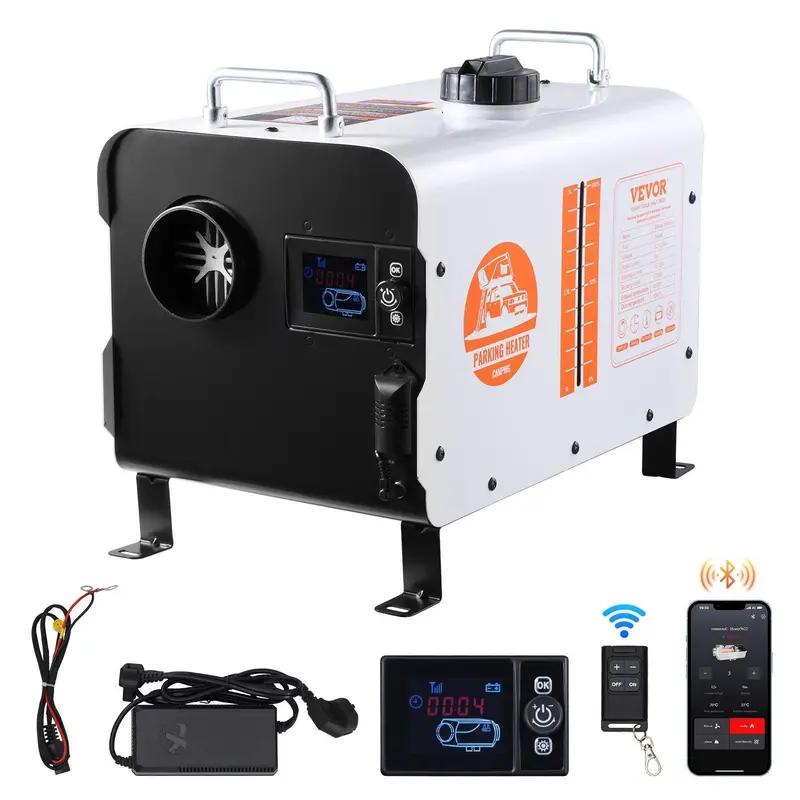 【DealsFürDich】VEVOR 8 kW Dieseltemperator, 12 V/24 V Alles in einer Einheit Diesel Luftheizgerät, Bluetooth App Steuerung, Fernbedienung und Anzeigeanzeige, CO Alarm, schnelles Aufheizen, horizontal