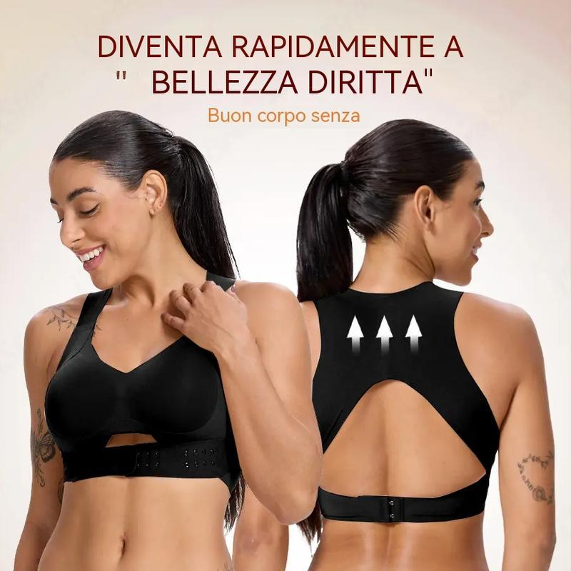 [VERRA] Reggiseno per postura senza ferretto con effetto lifting, senza cuciture, con coppe sagomate morbide e traspiranti e imbottiture rimovibili, reggiseno sportivo push up per yoga, palestra e allenamento quotidiano