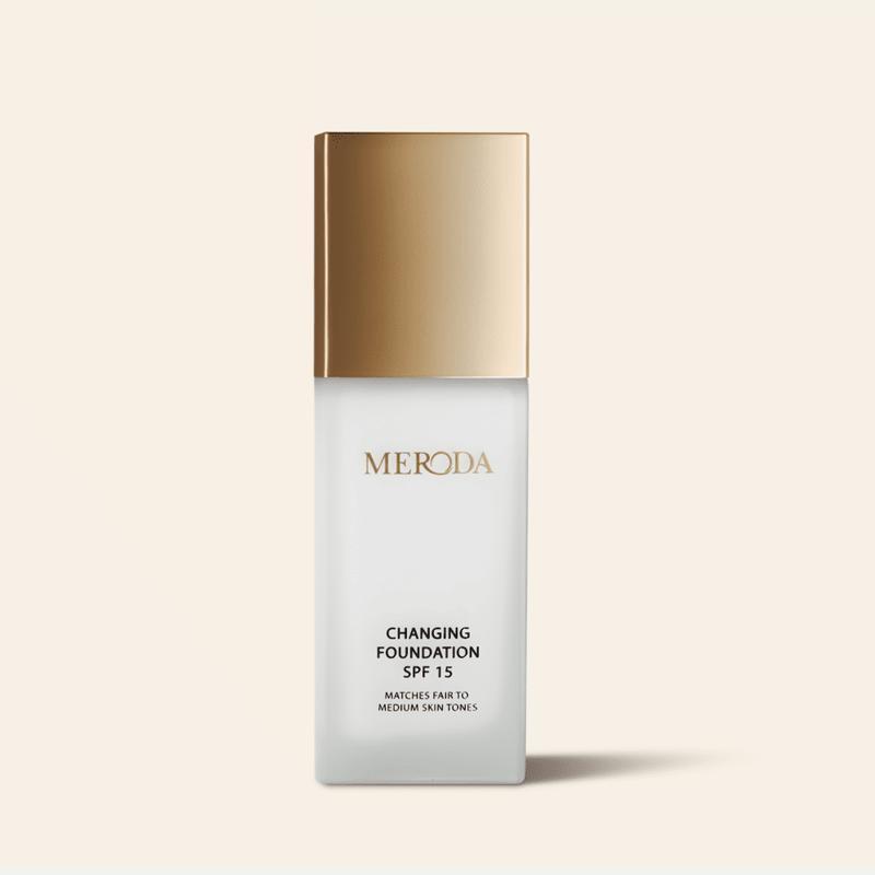 MERODA | Changing Foundation | Langanhaltend | Farbwechselndes Make-up Passt Sich Dem Hautton An, Anti-Rötungen für Reife Haut & Glow (30ml)