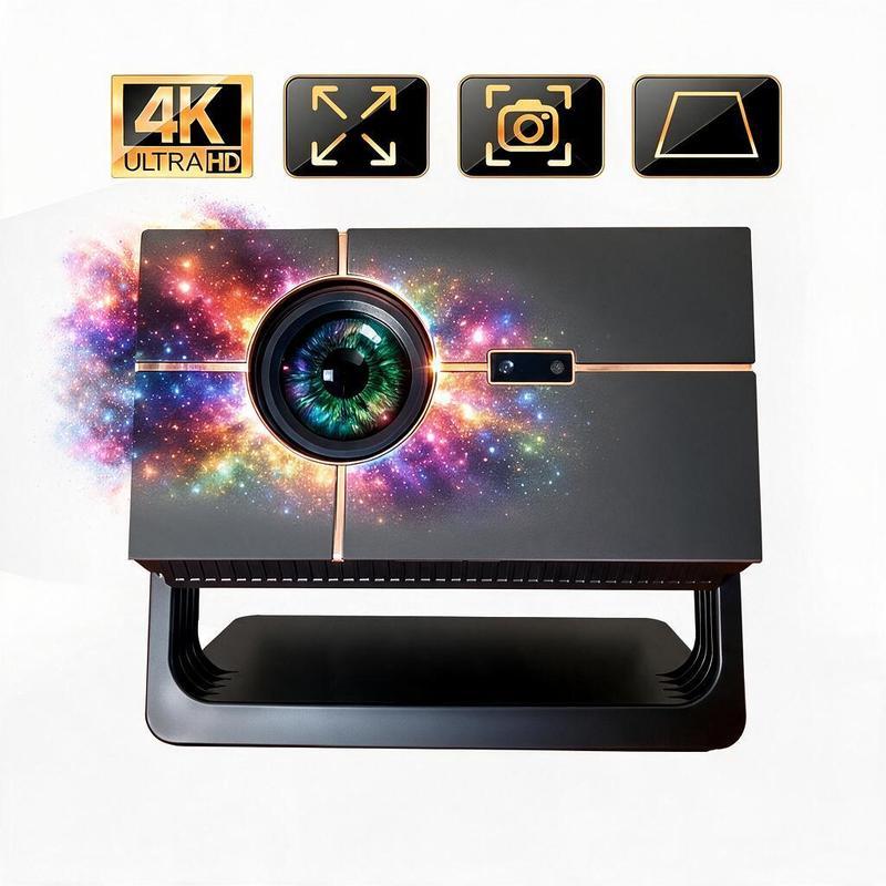 Nieuwe Native HD H2 1080P projector, meeslepend stereogeluid, autofocus, 1200 lumen, Wi‑Fi 6, 5G, Bluetooth 5.2, assistent, voor thuisbioscoop en gebruik buitenshuis