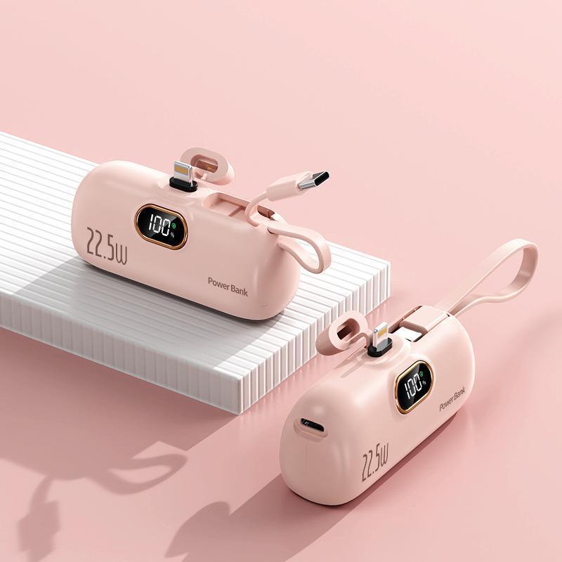 Ένα ισχυρό μίνι power bank σε mAh με 22,5 W, υψηλή χωρητικότητα και εξαιρετικά γρήγορη φόρτιση για εξωτερικές μπαταρίες για iPhone, Winnie και Thorns