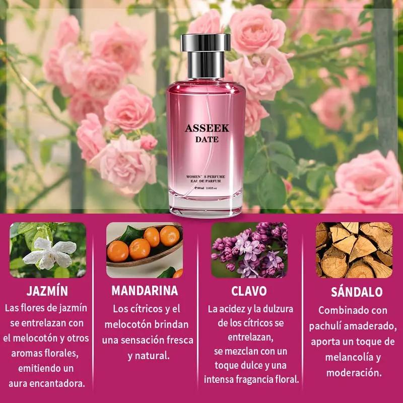 ASSEEK Date Perfume para Mujer Eau de Parfum 80ml Aroma Floral Frutal con Mandarina Siciliana Jazmín y Ámbar Fragancia Diaria Duradera